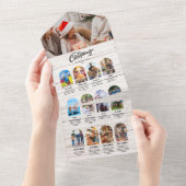 Hout Jaaroverzicht Multi Foto Collage Kerstmis All In One Uitnodiging (Afscheurbaar)