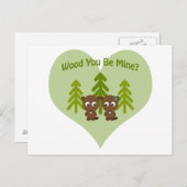 Hout Je bent mijn Beaver-liefde Briefkaart (Voorkant / Achterkant)
