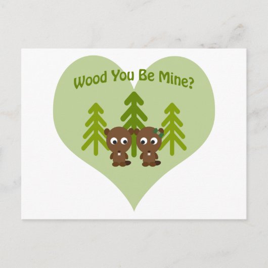 Hout Je bent mijn Beaver-liefde Briefkaart (Voorkant)