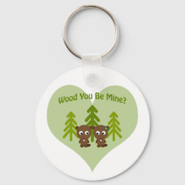 Hout Je bent mijn Beaver-liefde Sleutelhanger