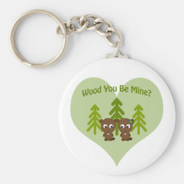 Hout Je bent mijn Beaver-liefde Sleutelhanger