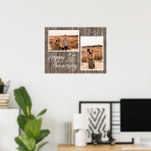 Hout Jubileum eerste bruiloft Paar Foto Collage Poster (Thuiskantoor)