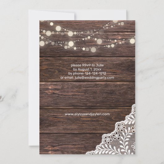 Hout, kant en taarlicht, repetitief diner kaart (Achterkant)