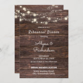 Hout, kant en taarlicht, repetitief diner kaart (Voorkant / Achterkant)