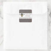 Hout & kant geïnspireerd honing bijen adres vierkante sticker (Tas)