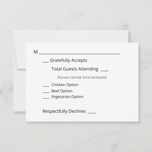 Hout Kant & String Lights Bruiloft w / Maaltijd RSVP Kaartje (Achterkant)