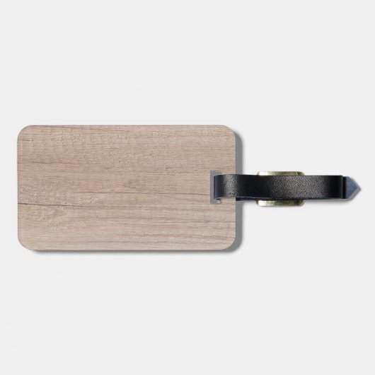 Hout Kijk Monogram Sjabloon Onderdruk Tekstnaam Bagagelabel (Achterkant horizontaal)