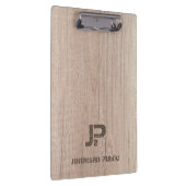 Hout Kijk Monogram Sjabloon Onderdruk Tekstnaam Klembord (Rechts)