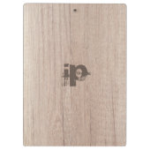 Hout Kijk Monogrammed Sjabloon Gepersonaliseerde k Klembord (Achterkant)