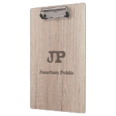 Hout Kijk Verstoorde Tekstnaam Monogramed Klembord (Links)