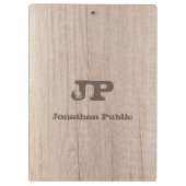 Hout Kijk Verstoorde Tekstnaam Monogramed Klembord (Achterkant)