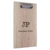 Hout Kijk Verstoorde Tekstnaam Monogramed Klembord (Rechts)