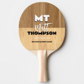 Hout kleur Ping Pong Paddle met Naam Tafeltennisbatje (Voorkant)