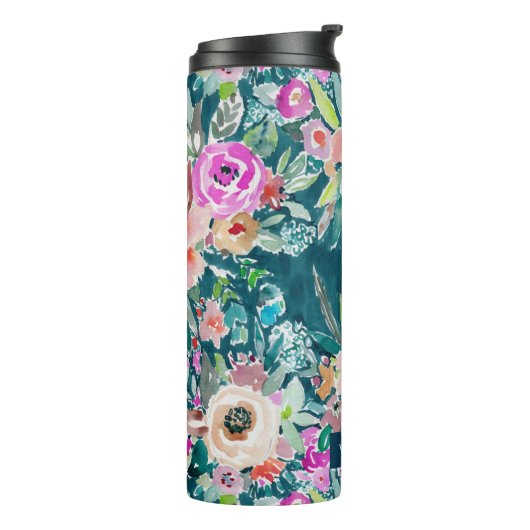 HOUT kleurrijke tropische Florence Waterverf CUSTO Thermosbeker (Gedraaid links)