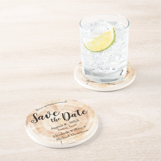 Hout Knippen met volledige namen Rustic Sla de dat Zandsteen Onderzetter (Zijkant)