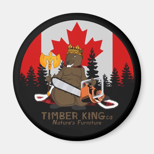 Hout Koning Logboek en Stenen Meubels Magneet (Voorkant)