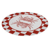 Hout krab met dambord snijplank (Hoek)