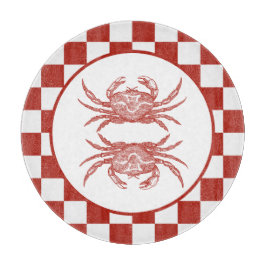 Hout krab met dambord snijplank