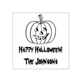 Hout kunst Halloween stempel met gesneden pompoen  (Afrduk)