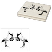 Hout Kunststempels/Ooievaar met Twins Rubberstempel (Gestempeld)