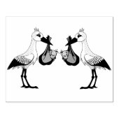 Hout Kunststempels/Ooievaar met Twins Rubberstempel (Afrduk)