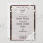 Hout-, Lace String Lights Wedding Ceremony-program Kaart (Achterkant)