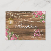 Hout, lampions en roze zwenkroem - ontvangst E Informatiekaartje (Voorkant)