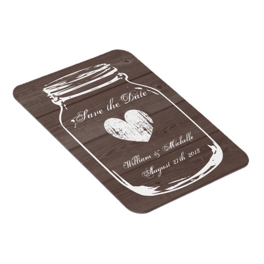 Hout land chique metselaar pot Save the date magne Magneet (Rechterzijde)