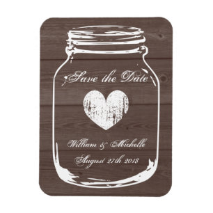 Hout land chique metselaar pot Save the date magne Magneet