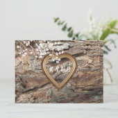 Hout, Landelijke Rustiek, Aangepaste RSVP, Reactie Kaart (Staand voorkant)