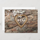 Hout, Landelijke Rustiek, Aangepaste RSVP, Reactie Kaart (Voorkant / Achterkant)