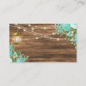 Hout, Lantaarn en Blauwgroen Bloemen - Bruiloft We Informatiekaartje (Achterkant)