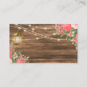 Hout, lantaarn en koraalbloem - Bruiloft Website Informatiekaartje (Achterkant)