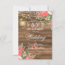 Hout, lantaarn en koraalbloem - Save the Date