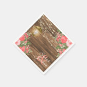 Hout, lantaarn en koraalbloem servet (Hoek)