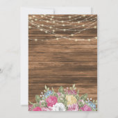 Hout, lantaarn en mooie lente bloem bruiloft kaart (Achterkant)