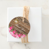 Hout, lantaarn en roze bloemen - Hartelijk dank Bedankjes Labels (In situ)
