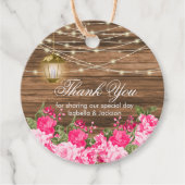 Hout, lantaarn en  roze bloemen - Hartelijk dank Bedankjes Labels (Voorkant)