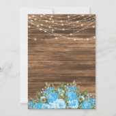 Hout, lantaarns en Baby Blue Flower bruiloft Kaart (Achterkant)