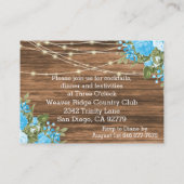 Hout, lantaarns en Baby Blue Flower - Receptie Informatiekaartje (Achterkant)