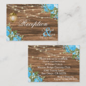 Hout, lantaarns en Baby Blue Flower - Receptie Informatiekaartje (Voorkant / Achterkant)
