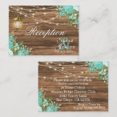 Hout, lantaarns en Blauwgroen bloem - Ontvangst Informatiekaartje (Voorkant / Achterkant)