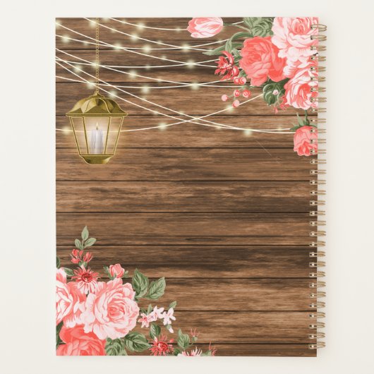 Hout, lantaarns en koraalbloem planner (Achterkant)