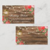 Hout, lantaarns en rode bloemen - Website Informatiekaartje (Voorkant / Achterkant)