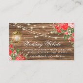 Hout, lantaarns en rode bloemen - Website Informatiekaartje (Voorkant)