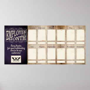 Hout leder medewerker van het maandblad poster