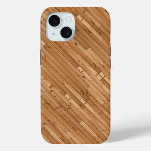 Hout: lichte houten latten iPhone 15 case