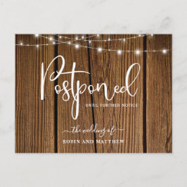 Hout & Lichten, aankondiging van het uitstelhuweli Briefkaart