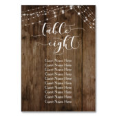 Hout & Lichten Tafel Acht met Gastennamen Kaart (Voorkant)