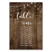 Hout & Lichten Tafel Een met Gastennamen Kaart (Voorkant)
